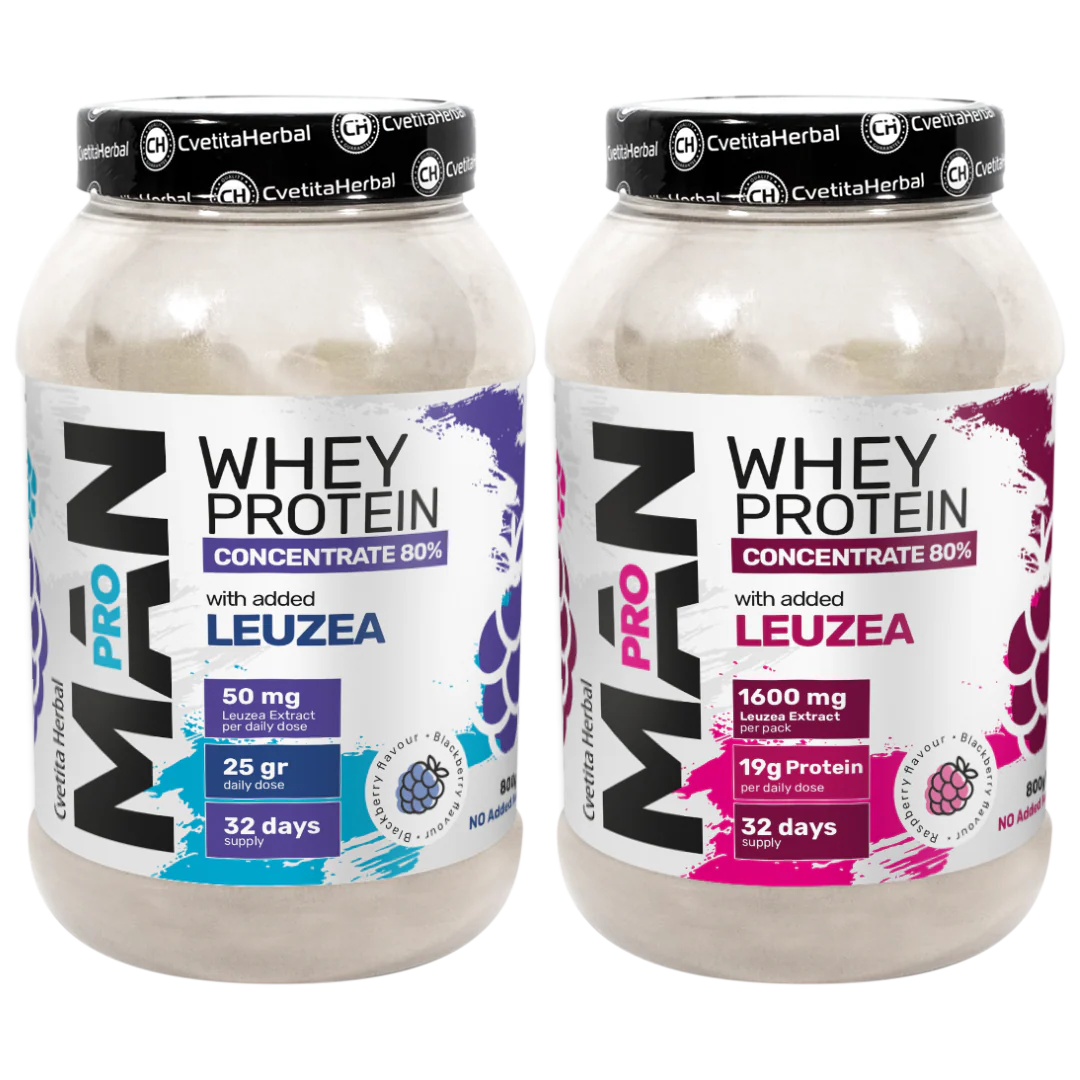 Суроватъчен Протеин с Левзея и Папая Ензими - MAN PRO WHEY CONCENTRATE (800 gr)