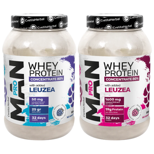 Суроватъчен Протеин с Левзея и Папая Ензими - MAN PRO WHEY CONCENTRATE (800 gr)
